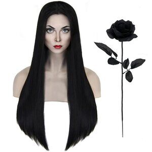 Women Black Wig for Costume Women Long Black Wigs Cute Black Straight Wigs